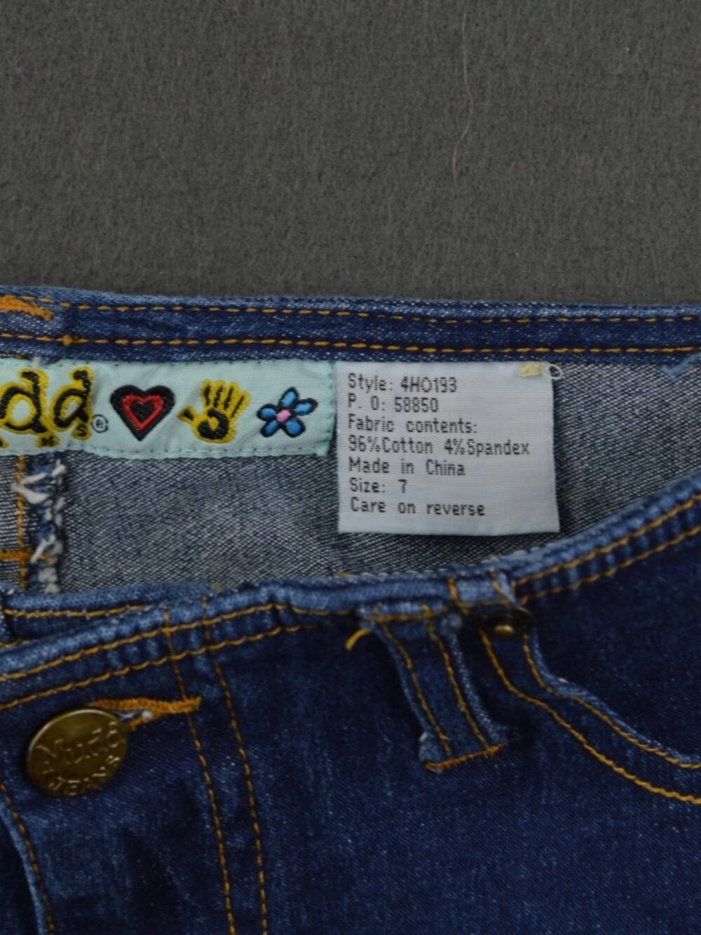 Vintage Y2K Mudd Womens Dark Blue Denim Flared Jeans Stretch Side Lace Up Size 7 - Picture 7 of 8